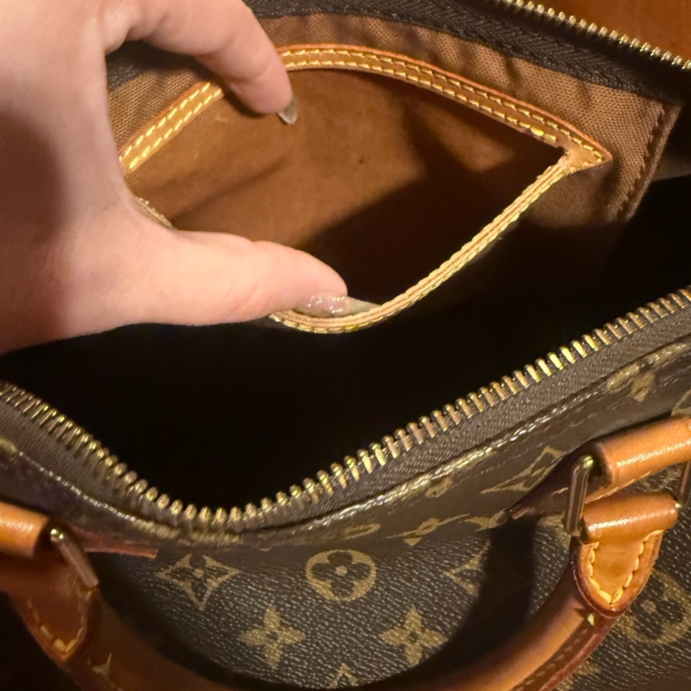 Loius Vuitton Authentic Brown & Tan Monogram Speedy 30 Bag - Picture 8 of 11